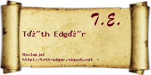 Tóth Edgár névjegykártya