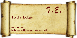 Tóth Edgár névjegykártya