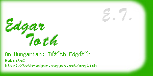 edgar toth business card